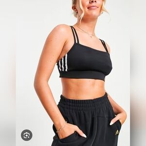Adidas Adicolor Classics Bra Top Black White Stripes Size M